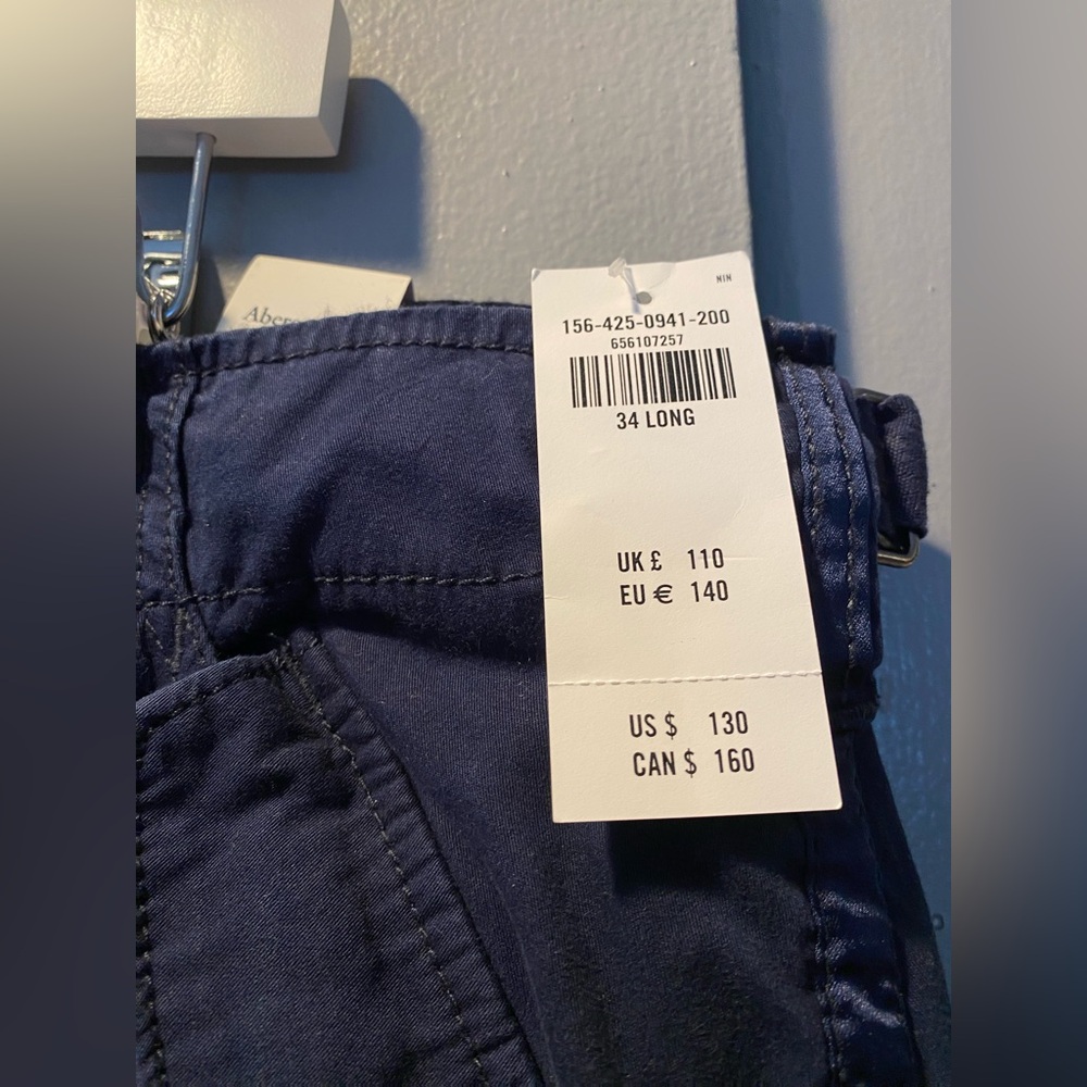 A&F blue cargo pants NWT - Picture 3 of 14